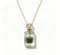 Green Phantom Quartz Crystal Perfume Bottle Necklace