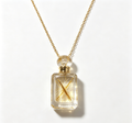 Rutilated Quartz Crystal Perfume Bottle Necklace