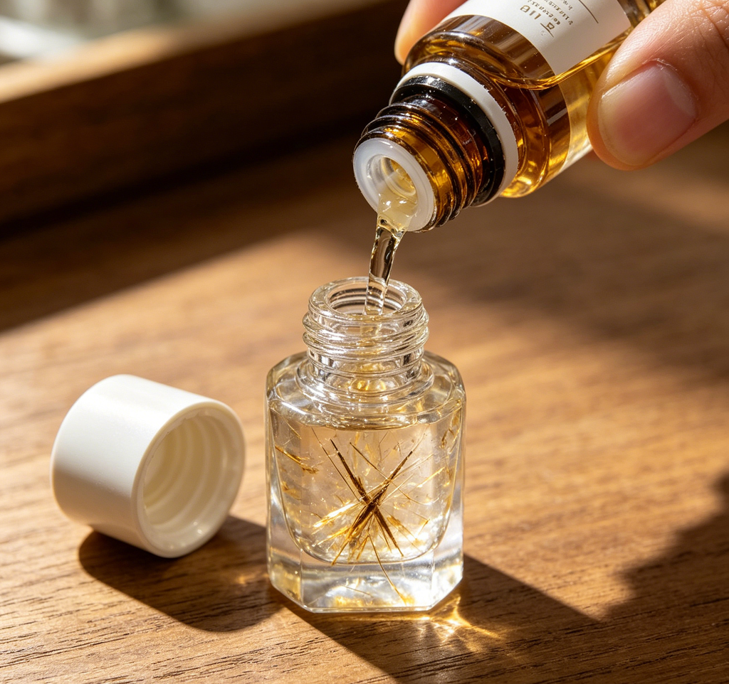 Rutilated Quartz Crystal Perfume Bottle Necklace