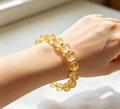 Natural Yellow Topaz Beaded Stretch Bracelet with DIY Kit