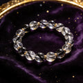 Black Rutilated Quartz Women's 8mm natural stone bracelet on dark velvet