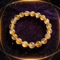 Citrine Women's 8mm natural stone bracelet on dark velvet
