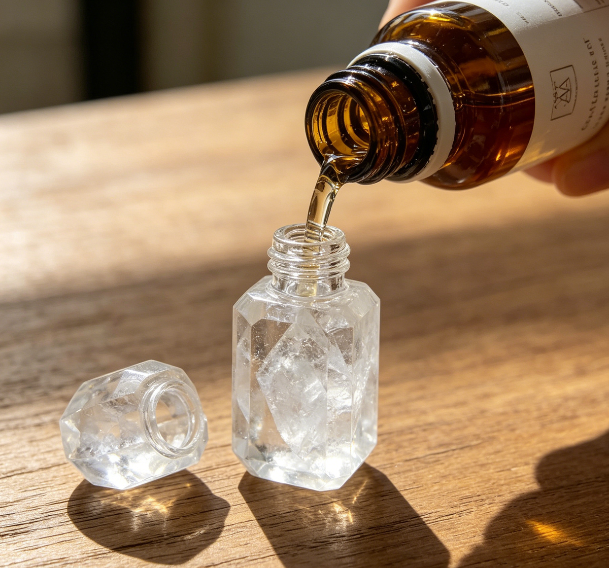 Clear Quartz Crystal Perfume Bottle Necklace