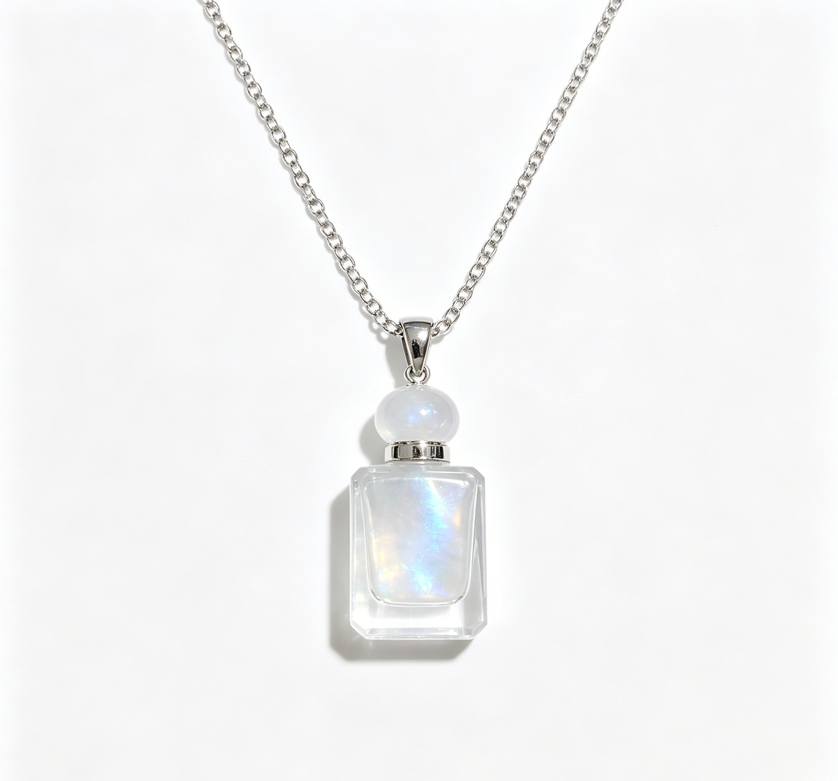 Moonstone Crystal Perfume Bottle Necklace