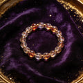 Red Rutilated Quartz Women's 8mm natural stone bracelet on dark velvet