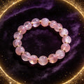 Rose Quartz Women's 8mm natural stone bracelet on dark velvet