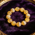 Yellow Agate Women's 8mm natural stone bracelet on dark velvet